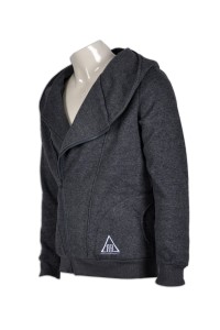 Z214 slanted zipper fleece jackets